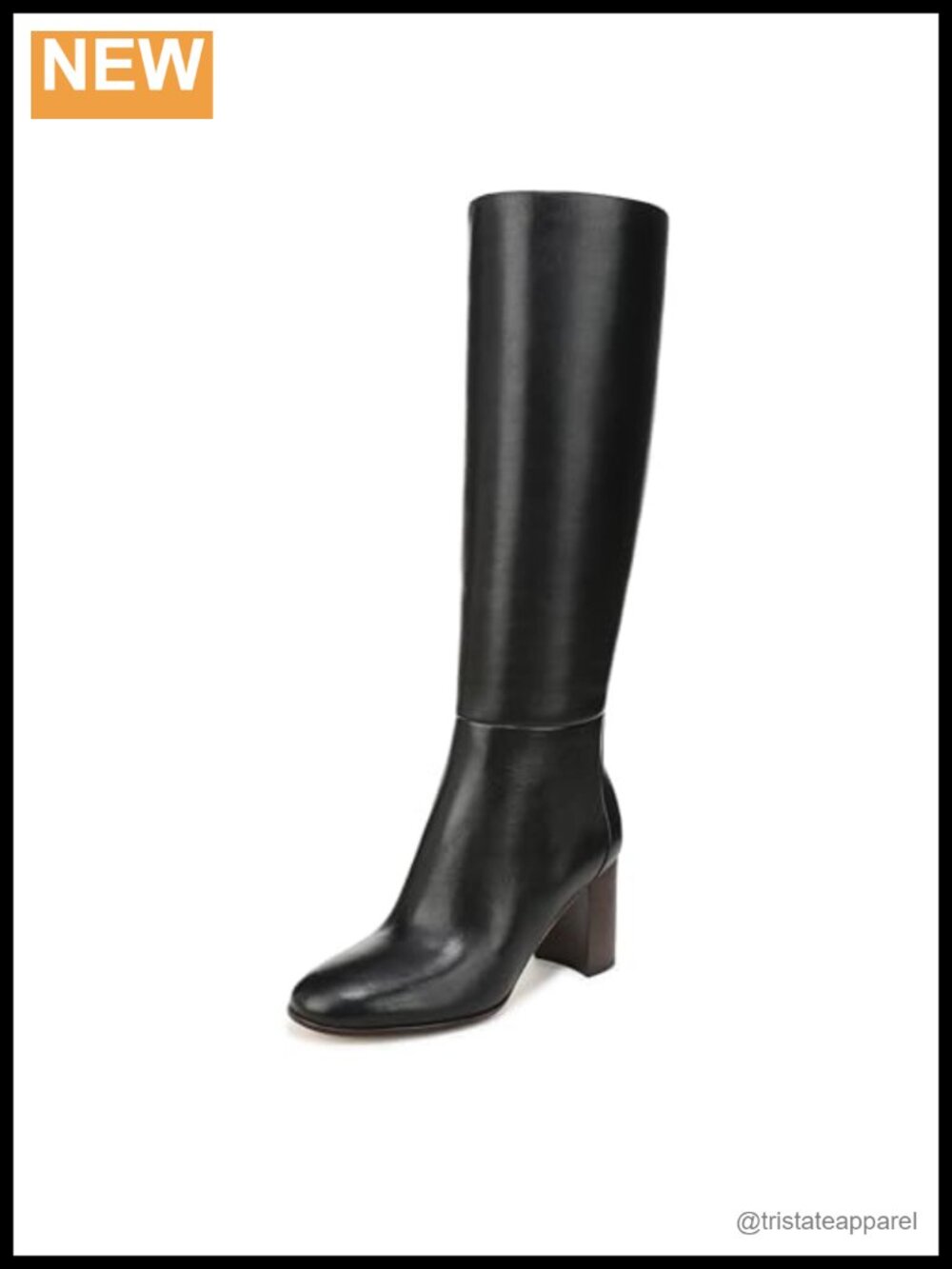 Vince Elora Tall Pull On Leather Mid Calf Boots